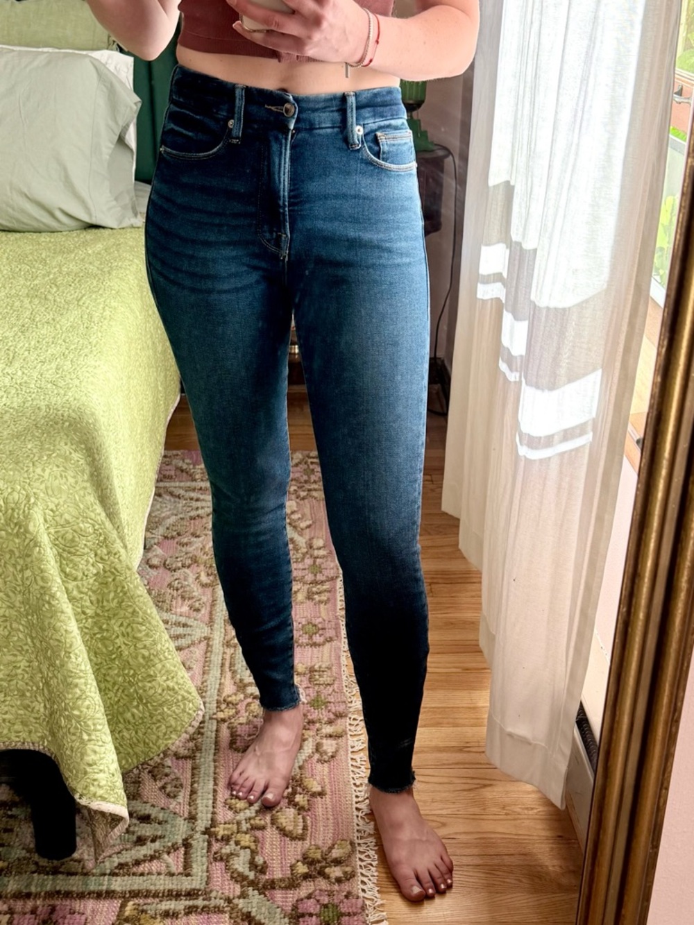 Good American Dark Blue Skinny Jeans Size 25